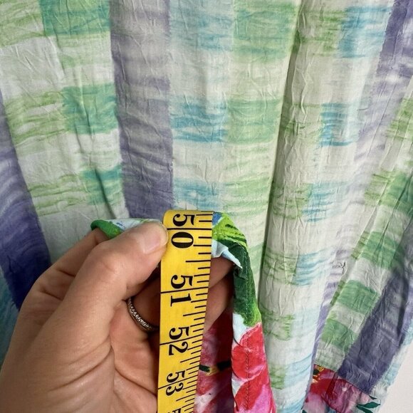 Jams World Blue Check Maxi Midi Summer Dress Womens Multicolor Sz S - Picture 4 of 12